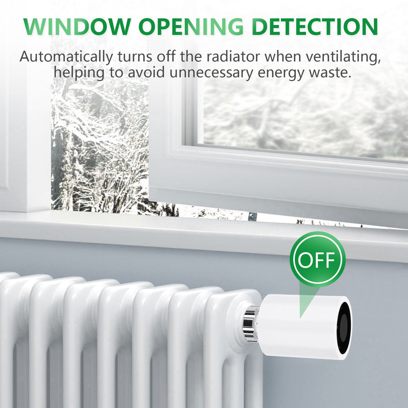 Heschen Smart Home Radiator Valve TRV-02,M30x1.5,Zigbee Thermostat,eWeLink App Zigbee Hub Required