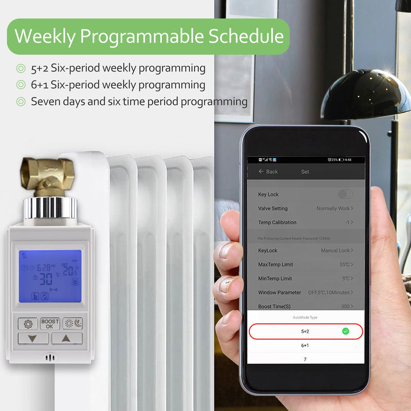 Heschen Smart Radiator Thermostat WG369,Zigbee