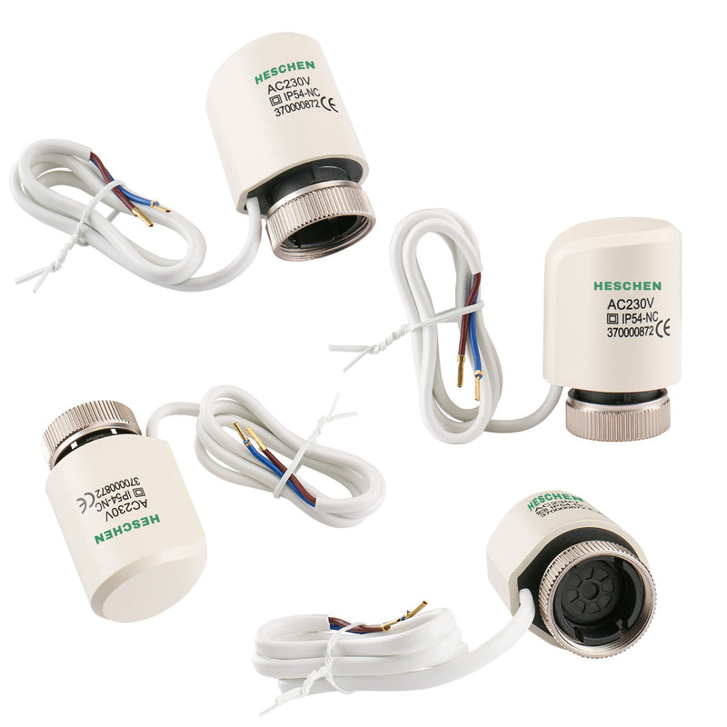 Heschen Electric Thermal Actuator WG37, 2 Wire Normaly Closed AC230V M30x1.5 for Underfloor Heating Manifolds