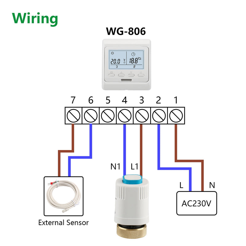 Heschen Thermal Actuator WGD06,100Pack AC230V for Floor Heating System with Room Temperature Control Normally Closed