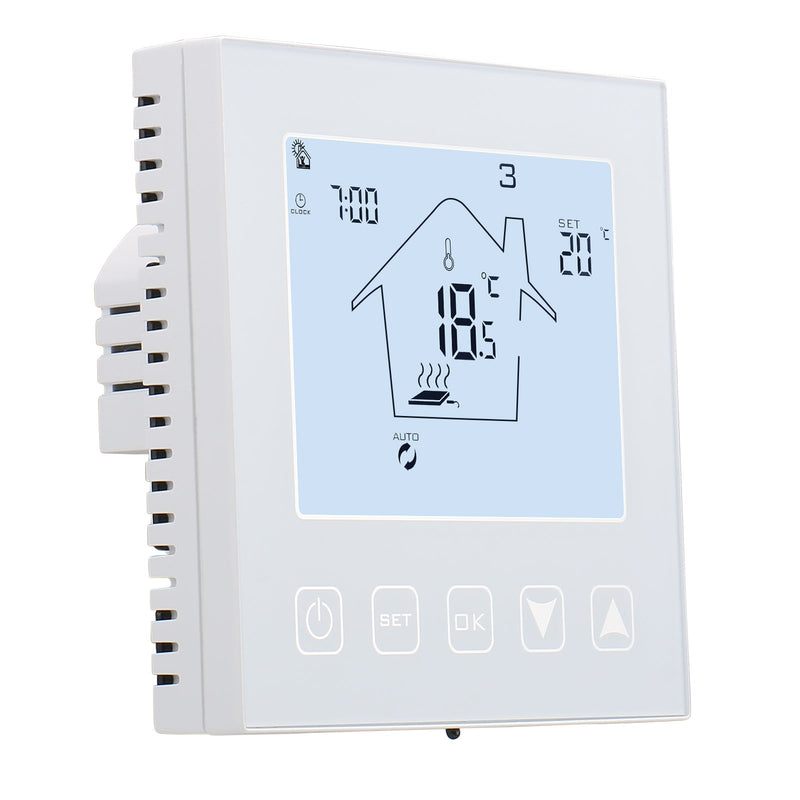Heschen Home Thermostat Programmable WG603W,AC90-240V Max3A TFloor Heating