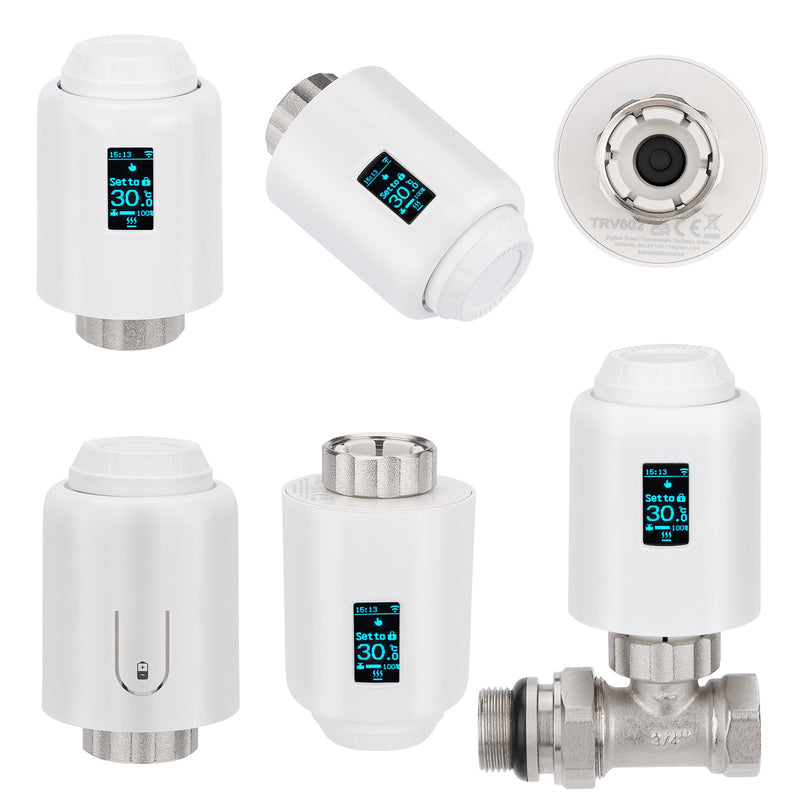 Heschen Zigbee Radiator Thermostat TRV-602,M30x1.5,eWeLink,Directly connect to Alexa