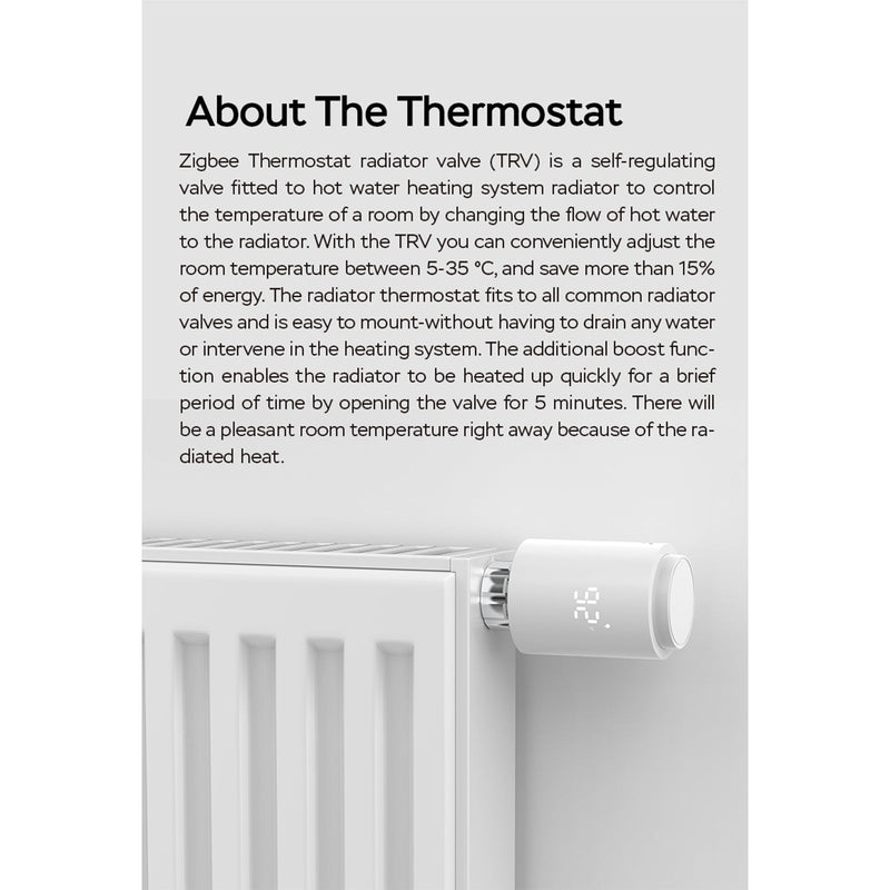 Heschen Zigbee Thermostat Radiator Valve 1413E,TRV Temperature Control