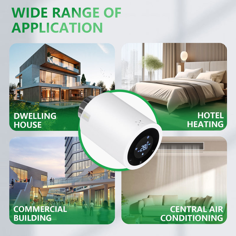 Heschen Smart Home Radiator Valve TRV-02,M30x1.5,Zigbee Thermostat,eWeLink App Zigbee Hub Required