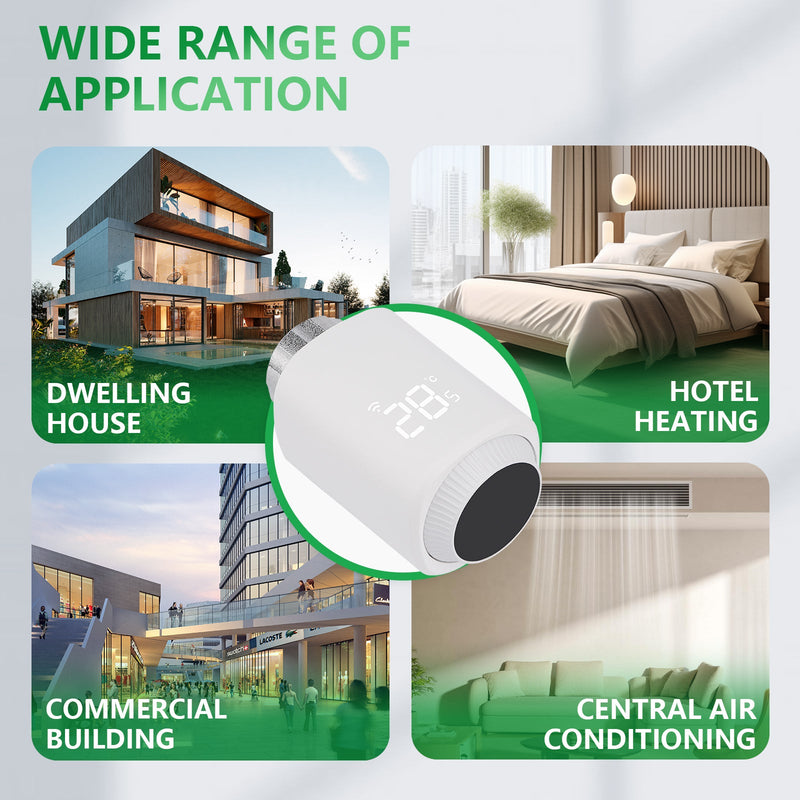 Heschen Zigbee Radiator Thermostat TRV-01,M30x1.5,Works with Google Assistant and Alexa,Tuya Zigbee Hub Required