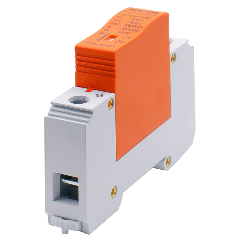 Heschen Surge Protective Device for PV, LYD1-PV1000, 1P 1000VDC 20KA, Fire-Proof, 35mm DIN Rail Mounting