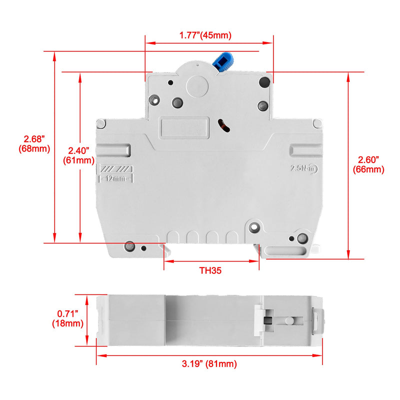 Heschen Miniature Circuit Breaker HSB6C, 6Amp Current, 1 Pole, Type C, 6kA Breaking Capacity, DIN Rail Mounting