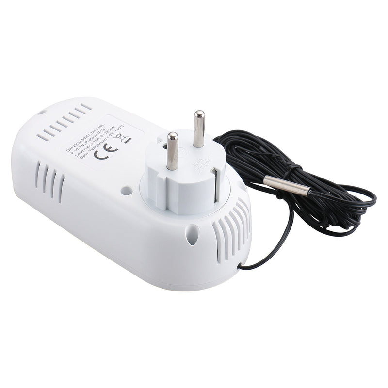 Heschen Plug in Thermostat WG02TPR,7 day programmable,LCD Digital Display,Heating & Cooling Outlet,3600W,external sensor
