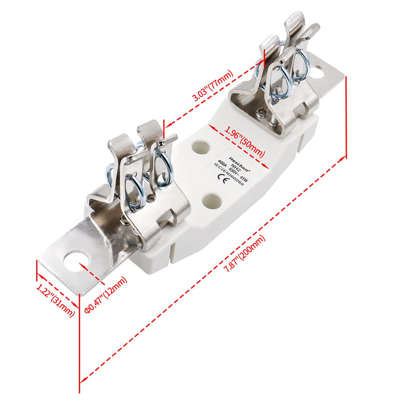 Heschen Ceramic Single-Pole Fuse Holder NH2 400A 690V 45W for NH Fuse-Link