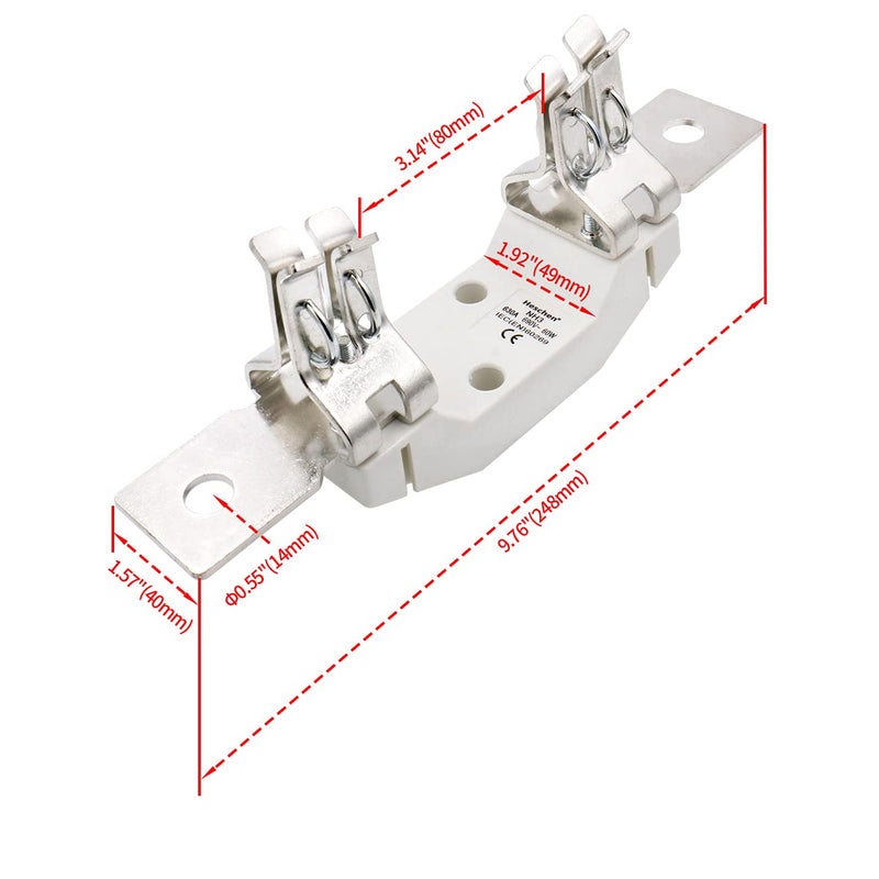 Heschen Ceramic Single-Pole Fuse Holder NH3 630A 690V 60W for NH Fuse-Link