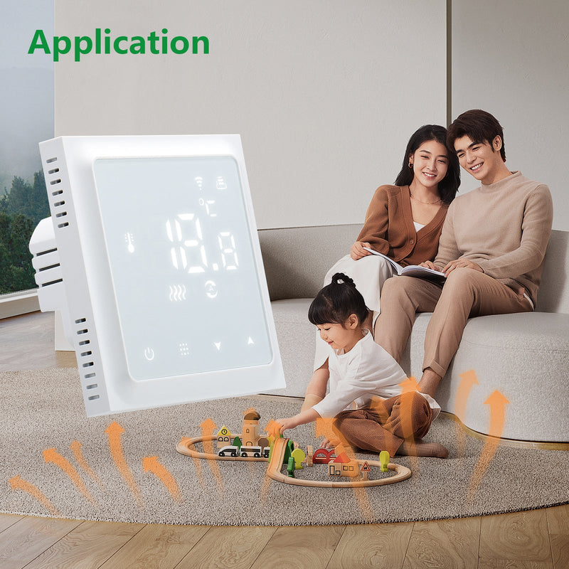 Heschen WiFi Thermostat WG611,Heat and Cold Mode AC230V Max3A 2.4GHz TUYA APP for Radiant Floor Heating,Compatible with Alexa Echo/Google Home