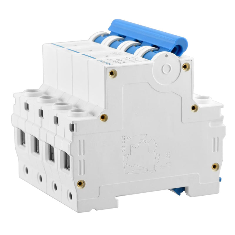 Heschen DC Miniature Circuit Breaker, HSB6C-DC, 4 Poles, DC1000V 6A/10A/16A/20A/25A/32A/40A/50A/63A/80A/100A/125A, Photovoltaic Circuit Breaker, for Solar PV System Solar Panels Grid System, 35mm DIN Rail Mounting