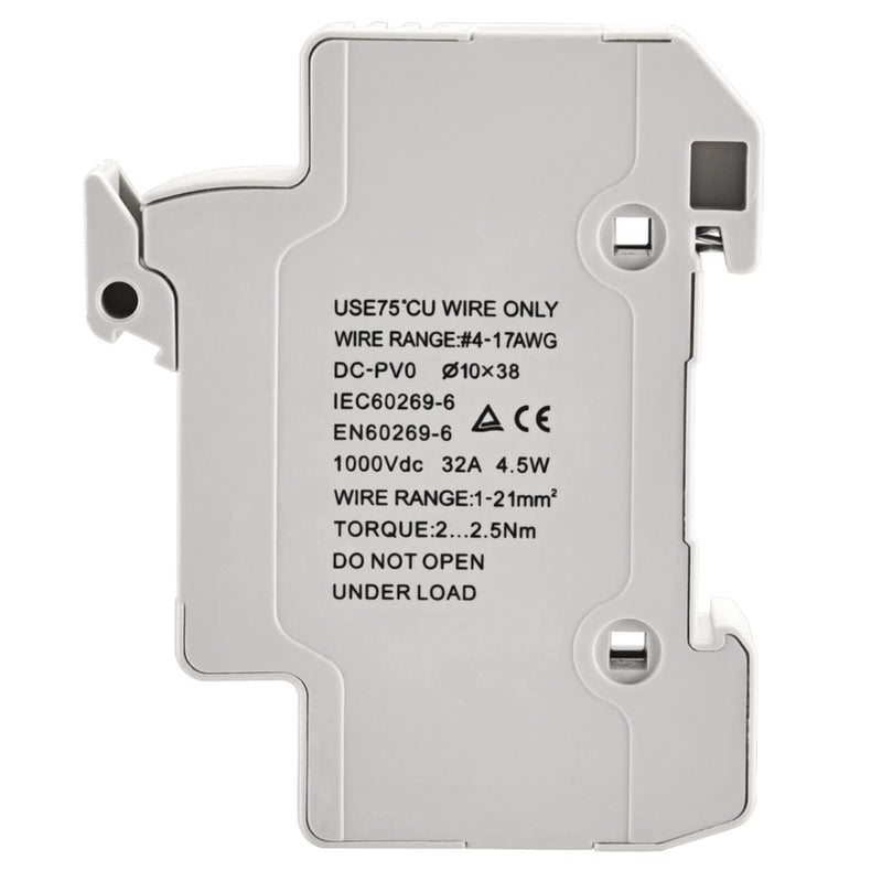 Solar/Photovoltaic Fuse Holder, PV Fuse Holder, HSPV-30D, DC1000V 32A, 1 Pole, 35mm DIN Rail Mounting, for HSPV-30 ST-10PV 10 * 38mm Fuse, CE Listed