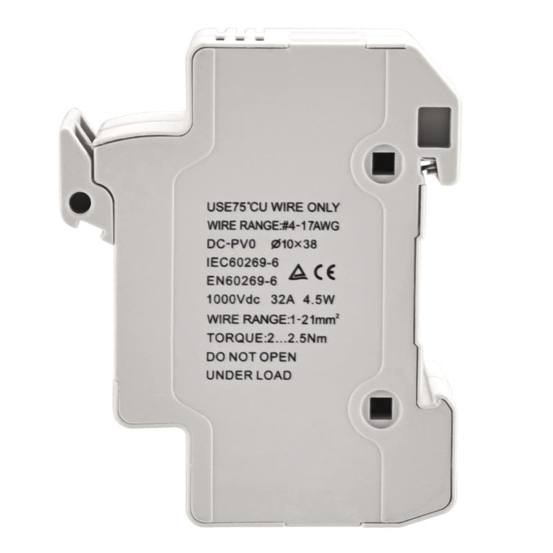 Solar/Photovoltaic Fuse Holder, PV Fuse Holder, HSPV-30D, DC1000V 32A, 2 Pole, 35mm DIN Rail Mounting, for HSPV-30 ST-10PV 10 * 38mm Fuse, CE Listed