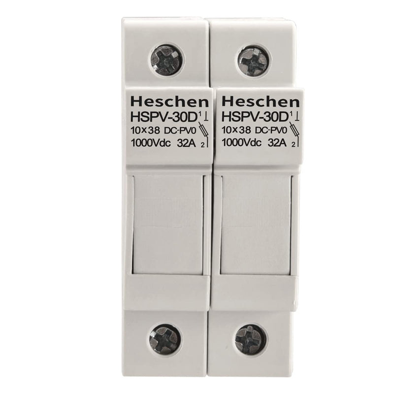 Solar/Photovoltaic Fuse Holder, PV Fuse Holder, HSPV-30D, DC1000V 32A, 2 Pole, 35mm DIN Rail Mounting, for HSPV-30 ST-10PV 10 * 38mm Fuse, CE Listed