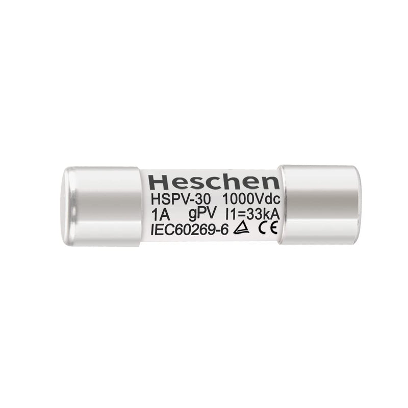 Solar DC1000V PV Fuse, Photovoltaic Fuses, gPV Type Fuse Link, HSPV-30, 10 * 38mm, 1000VDC, I1 33kA, for Solar PV System Protection, 10PCS
