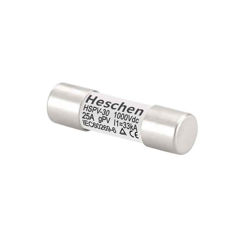 Solar DC1000V PV Fuse, Photovoltaic Fuses, gPV Type Fuse Link, HSPV-30, 10 * 38mm, 1000VDC, I1 33kA, for Solar PV System Protection, 10PCS