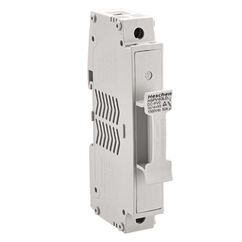 Solar/Photovoltaic Fuse Holder, PV Fuse Holder, HSPV-63LD, DC1500V 50A, 1 Pole, 35mm DIN Rail Mounting, for HSPV-32L HSPV-63L 10/14 * 85mm Fuse, CE Listed