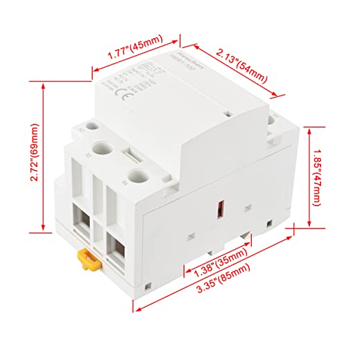Heschen Household AC Contactor, HSR1-100, Ie 100A, 2 Pole, Two Normally Closed, AC 220V Coil Voltage, 35mm DIN Rail Mount