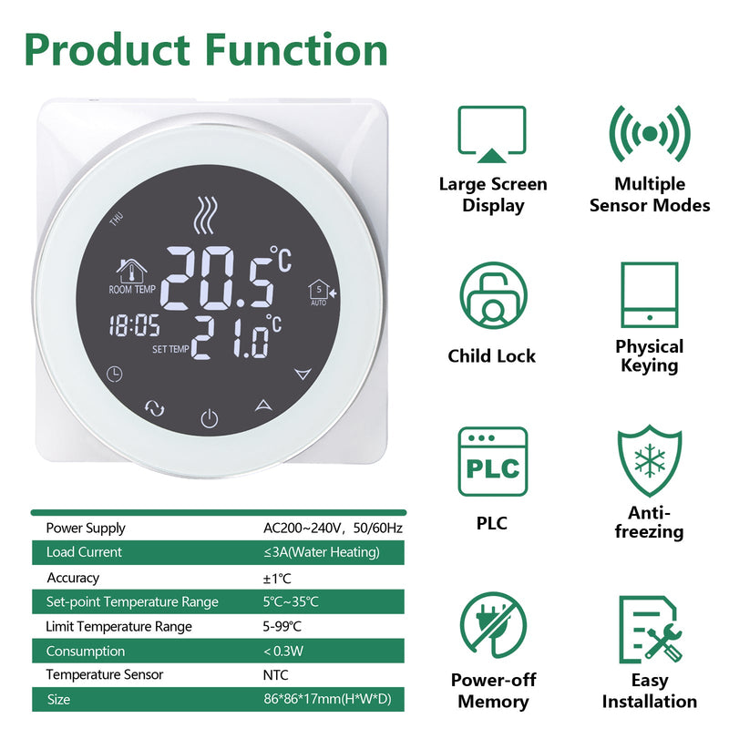 Heschen Home Thermostat Controller WG312,AC230V Max3A