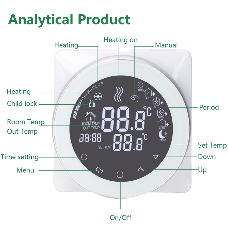 Heschen Home Thermostat Controller WG312,AC230V Max3A