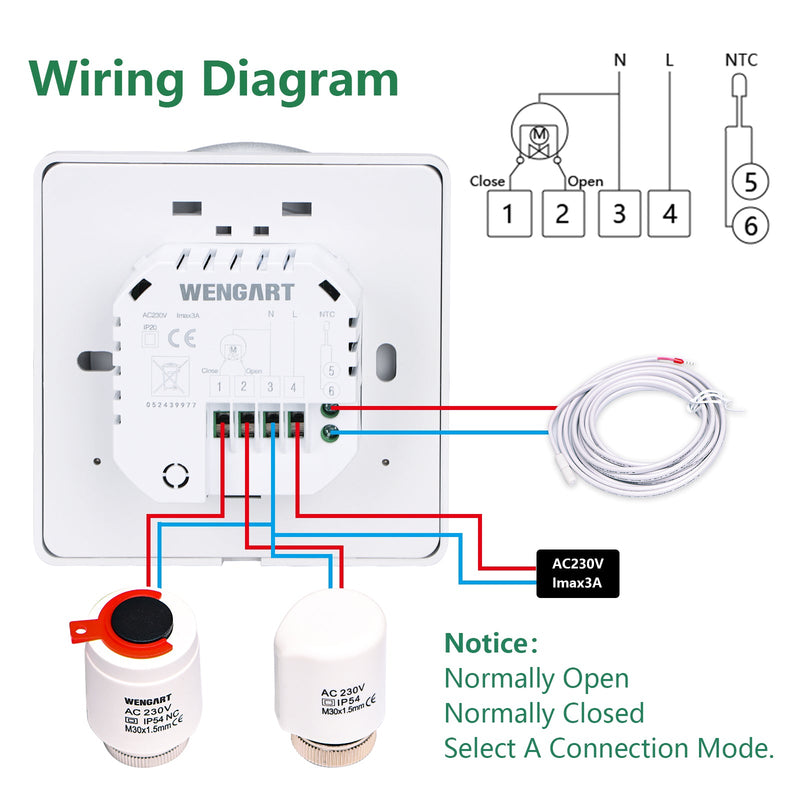 Heschen Home Thermostat Controller WG312,AC230V Max3A