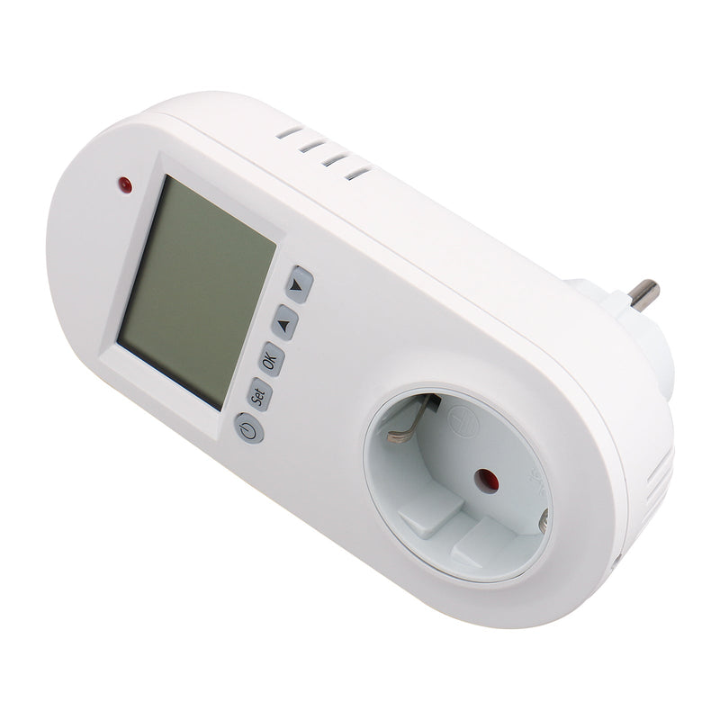 Heschen Plug in Thermostat WG02TPR,7 day programmable,LCD Digital Display,Heating & Cooling Outlet,3600W