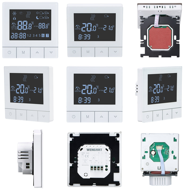 Heschen Programmable Touch Thermostat WG356,AC230V 3A,Black