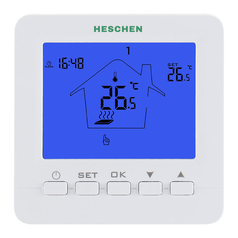 Heschen Heating Thermostats WG02B05,7-day Programmable 3A Radiant Floor Heating
