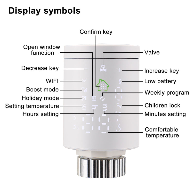 Heschen Smart Radiator Thermostat WG368,Zigbee