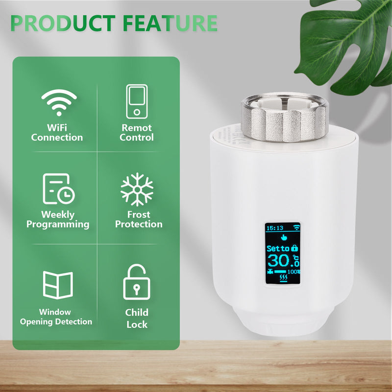 Heschen Zigbee Radiator Thermostat TRV-602,M30x1.5,eWeLink,Directly connect to Alexa