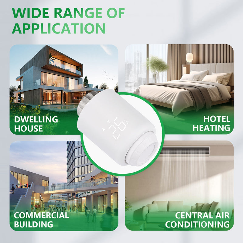 Heschen Zigbee Radiator Thermostat TRV-601,M30x1.5,eWeLink,Directly connect to Alexa