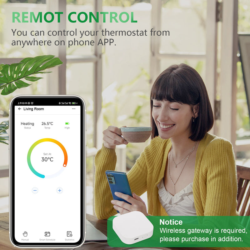 Heschen Zigbee Radiator Thermostat TRV-601,M30x1.5,eWeLink,Directly connect to Alexa