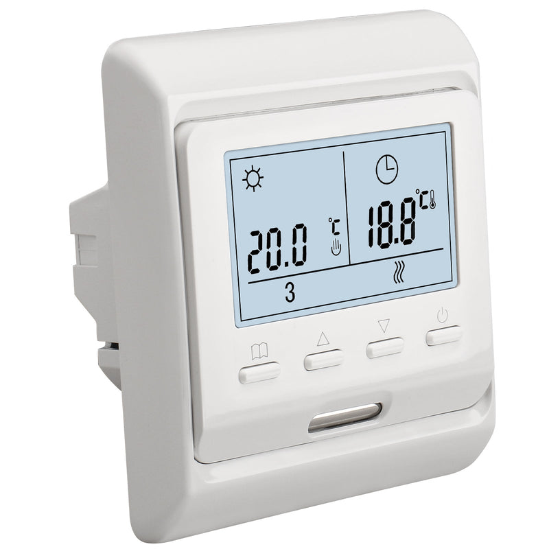 Heschen Boiler Thermostat WG806, Weekly programming, Two outputs, Suitable for Potential-free Linkage Boilers in Water Heating Systems, White