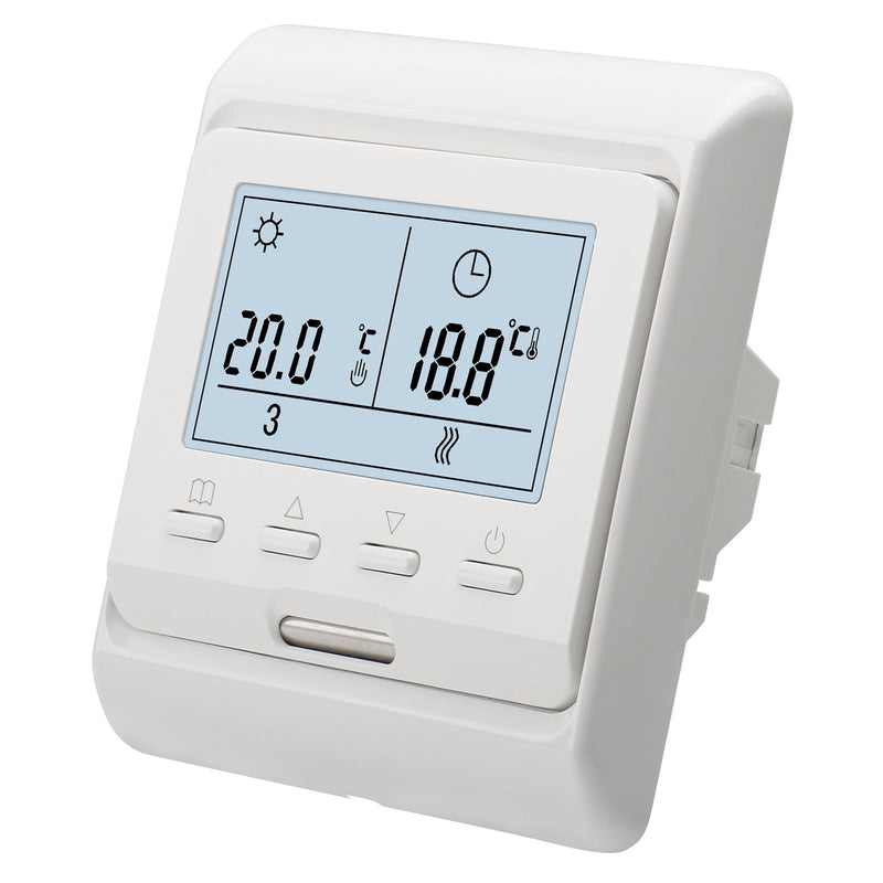 Heschen Boiler Thermostat WG806, Weekly programming, Two outputs, Suitable for Potential-free Linkage Boilers in Water Heating Systems, White