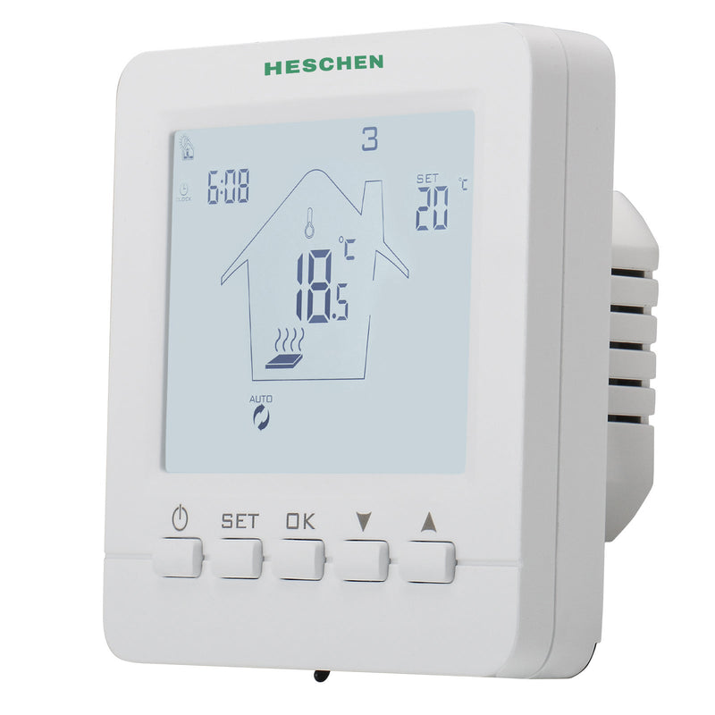 Heschen Heating Thermostats WG02B05,7-day Programmable 3A Radiant Floor Heating