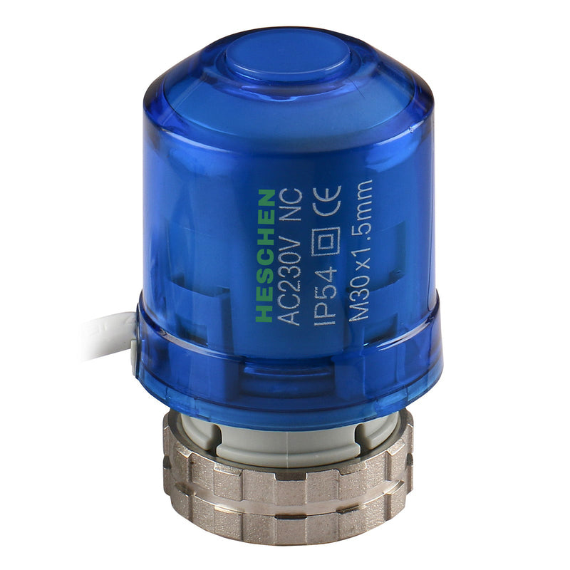 Heschen Thermal Actuator WG02,100Pack AC230V Valve on and off status with 360 degree LED Indication Normaly Closed for Underfloor Heating Blue