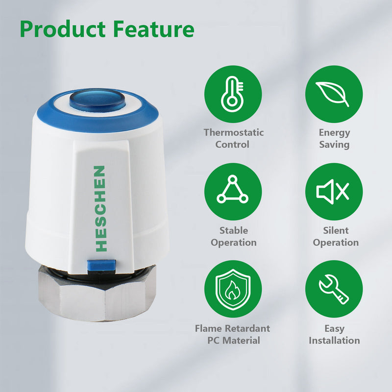 Heschen Thermal Actuator WGM05,100Pack AC230V for Floor Heating System with Room Temperature Control Normally Closed