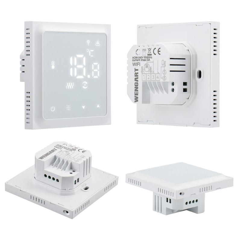 Heschen WiFi Thermostat WG611,Heat and Cold Mode AC230V Max3A 2.4GHz TUYA APP for Radiant Floor Heating,Compatible with Alexa Echo/Google Home
