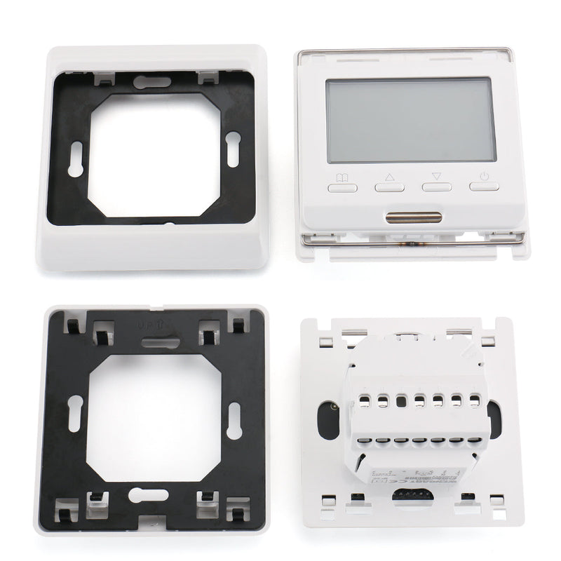 Heschen Room Thermostat WG806, LCD Digital Display, Weekly Programming,16A,Suitable for Electric Heating System, with 3m External Probe, White