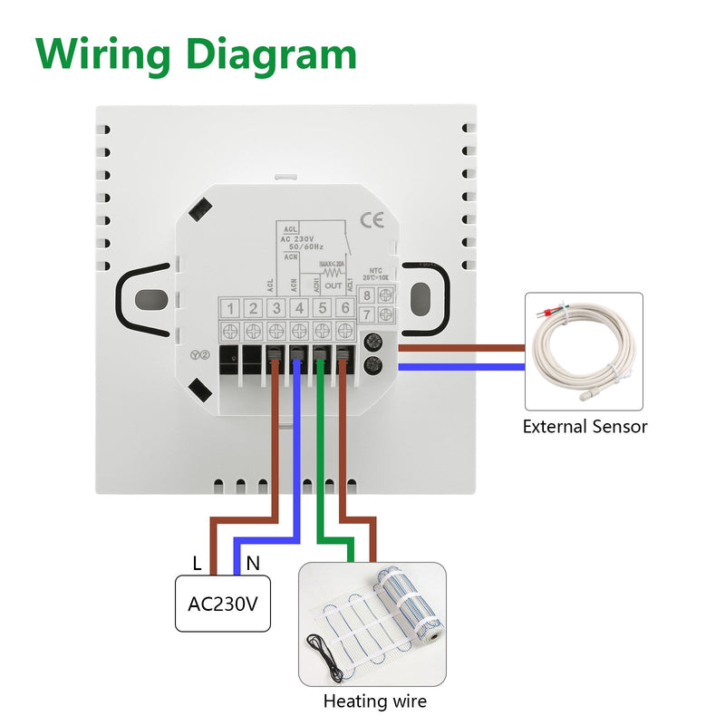 Heschen Digital Thermostat WG903,Programmable,Suitable For Heating Systems