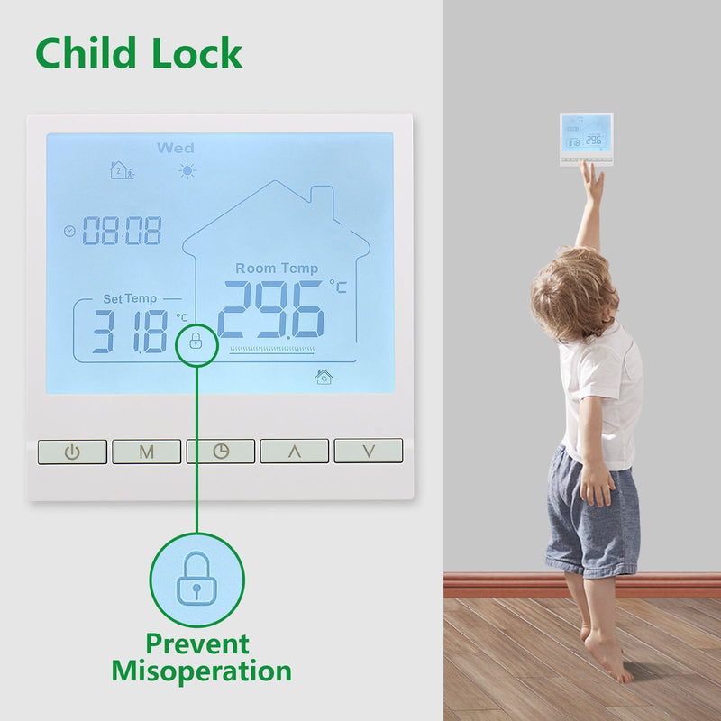 Heschen Digital Thermostat WG903,Programmable,Suitable For Heating Systems