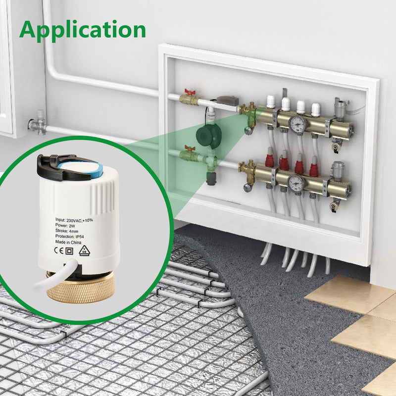 Heschen Thermal Actuator WGD06,100Pack AC230V for Floor Heating System with Room Temperature Control Normally Closed