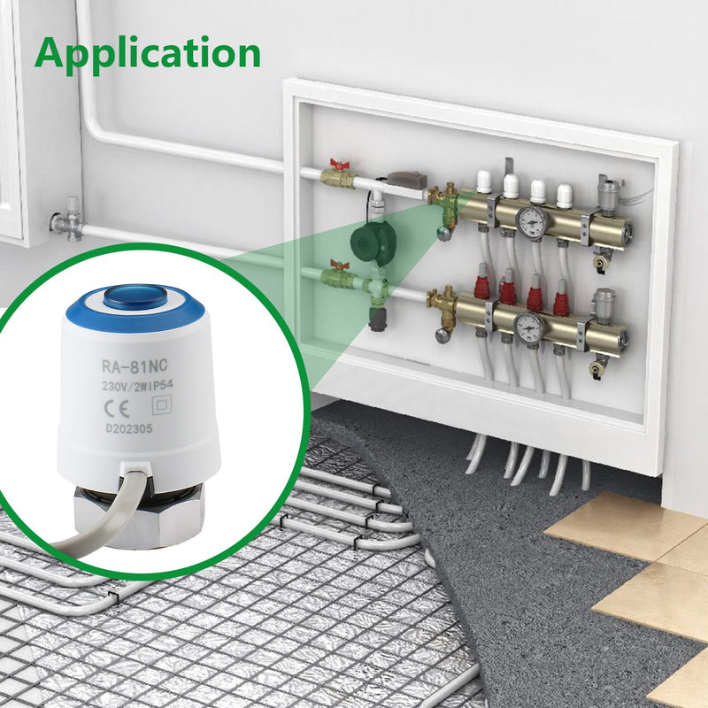 Heschen Thermal Actuator WGM05,100Pack AC230V for Floor Heating System with Room Temperature Control Normally Closed
