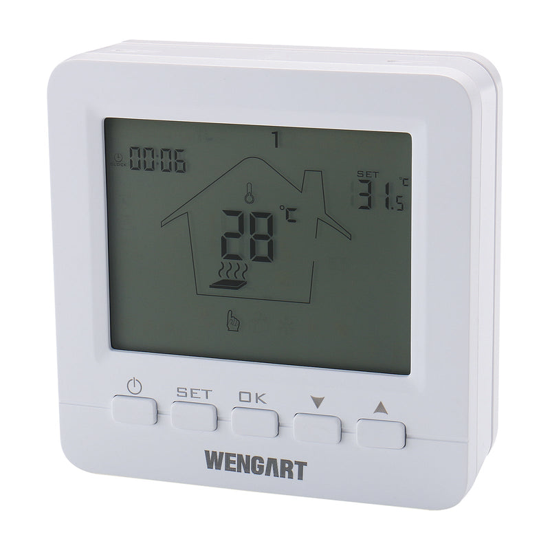 Heschen Gas Thermostat WG02B05BW,Digital LCD Display,Programmable,Battery Powered,COM-NO-NC Wire Connector
