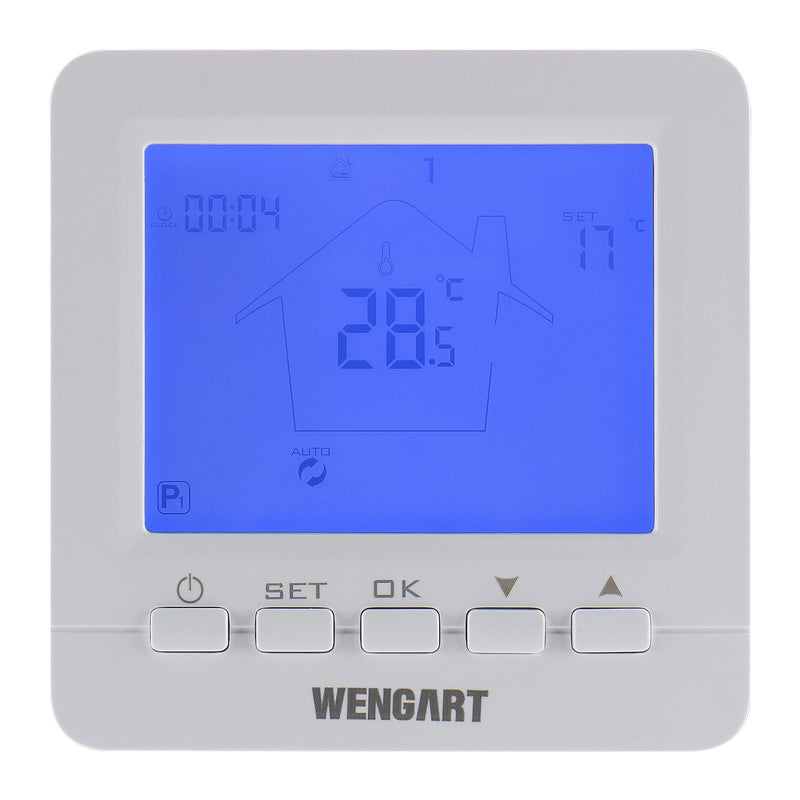 Heschen Gas Thermostat WG02B05BW,Digital LCD Display,Programmable,Battery Powered,COM-NO-NC Wire Connector