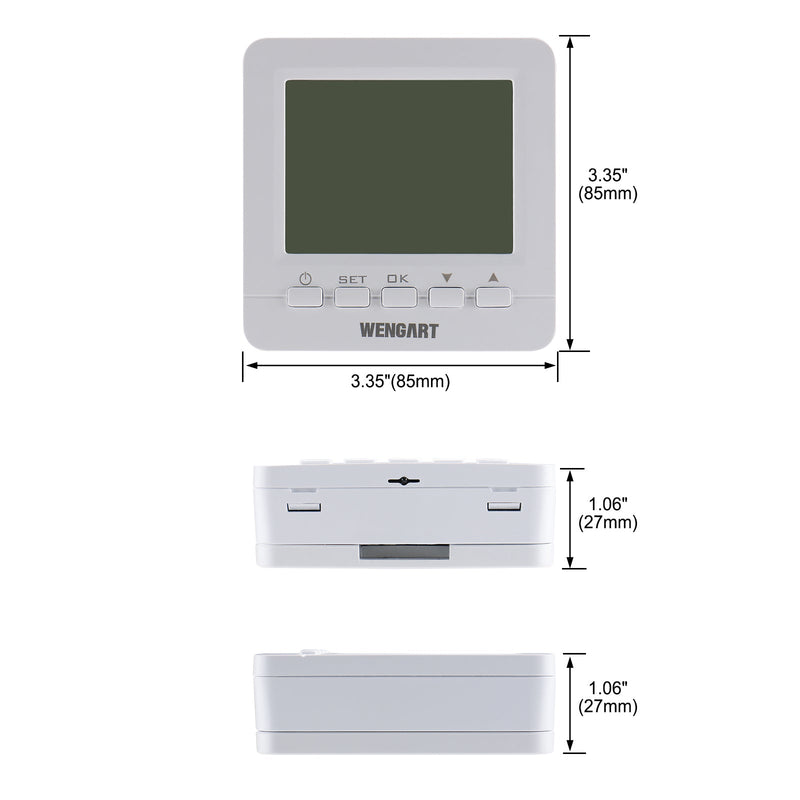 Heschen Gas Thermostat WG02B05BW,Digital LCD Display,Programmable,Battery Powered,COM-NO-NC Wire Connector