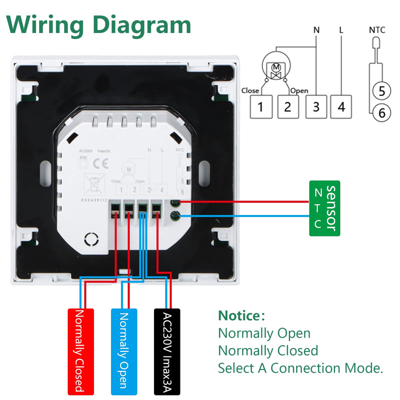 Heschen Programmable Touch Thermostat WG376,AC230V 3A
