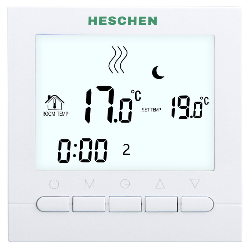 Heschen Heating Thermostat WG02B04,Programmable 3A Radiant Floor Heating