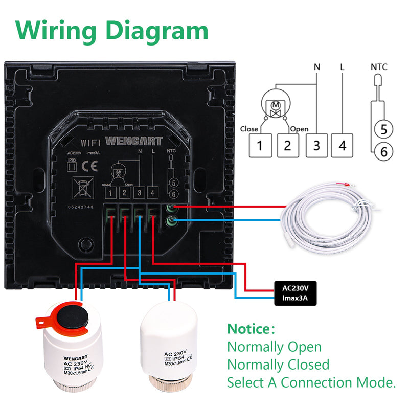 Heschen Thermostat WG03-4,AC230V Max3A